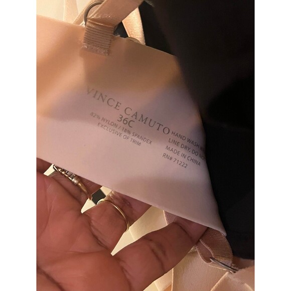 Vince Camuto Push Up Bra Women's Size 36 Black Skin Nylon Adjustable Straps - Picture 5 of 5